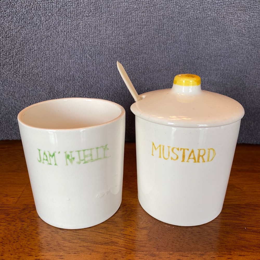 Vintage Mustard jar & Jam N Jelly open jar
